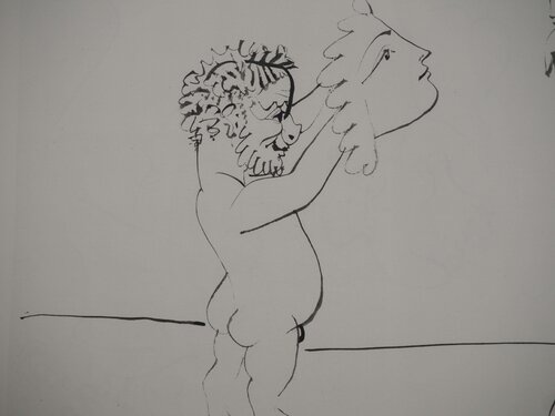 La jeune fille au chapeau et un homme van Pablo Picasso, Afdruk te koop op Singulart