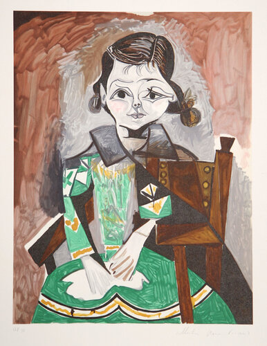 Petite Fille à la Robe Verte di Pablo Picasso, Stampa in vendita su Singulart