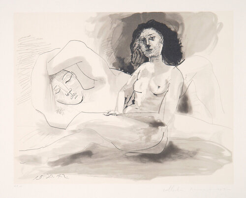 Homme Couchée et Femme Assise par Pablo Picasso, Édition en vente sur Singulart