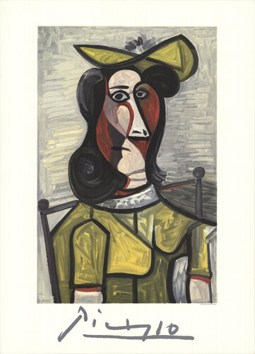 Portrait de Femme au Chapeau et a la Robe Vert Jaune by Pablo Picasso, Print for Sale on Singulart