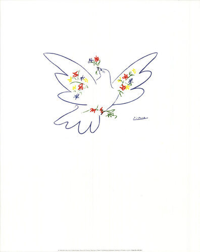 Dove with Flowers van Pablo Picasso, Afdruk te koop op Singulart