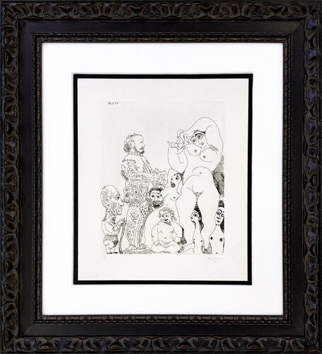 Autoportrait a la Canne, Avec Comedien, Amour Replet et Femmes (Bl. 1488) von Pablo Picasso, Druck kaufen auf Singulart