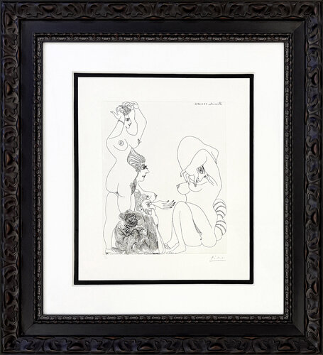 Vieil Homme Avec Magicien Evoquant Trois Odalisques (Bl. 1486, Ba. 1501) van Pablo Picasso, Afdruk te koop op Singulart