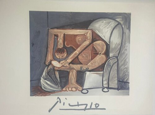 Untitled Mother  and Child in Chair from the Marina Picasso Poster Collection, FREE WORLDWIDE SHIPPING di Pablo Picasso, Stampa in vendita su Singulart
