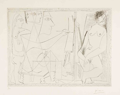 Peintre et Modèle, avec une Spectatrice van Pablo Picasso, Afdruk te koop op Singulart