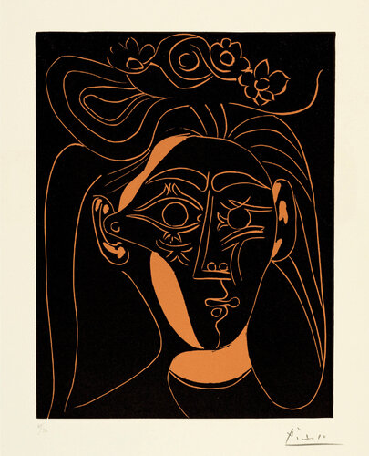 Jacqueline au chapeau à Fleurs. I van Pablo Picasso, Afdruk te koop op Singulart