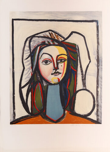 Portrait au Cou Bleu by Pablo Picasso, 인쇄 for Sale on Singulart