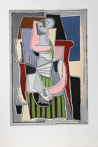 Femme au Tablier Rayer Vert by Pablo Picasso, 인쇄 for Sale on Singulart