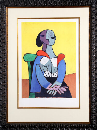 Femme A La Chaise Sur Fond Jaune by Pablo Picasso, 인쇄 for Sale on Singulart