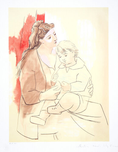 Maternite au Rideau Rouge by Pablo Picasso, 인쇄 for Sale on Singulart