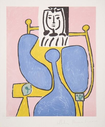 Femme Assise à la Robe Bleu by Pablo Picasso, 인쇄 for Sale on Singulart