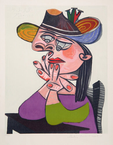 Buste de Femme Assise, Les Mains Sous le Menton by Pablo Picasso, 인쇄 for Sale on Singulart