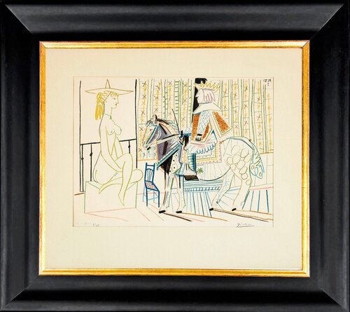 La Comedie Humaine: King on Horse with Sitting Nude par Pablo Picasso, Édition en vente sur Singulart