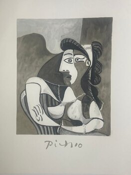 パブロ・ピカソ、「FEMME AU CHALE ROUGE」、海外版超希少レゾネ