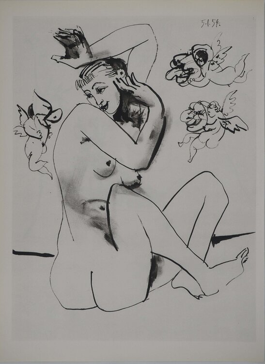 Comédie Humaine, Les trois petits amours, Héliogravure Pablo Picasso