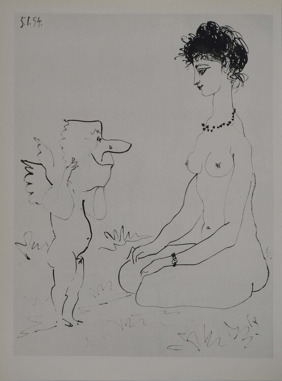 Comédie Humaine, La visite de l'angelot, Héliogravure Pablo Picasso