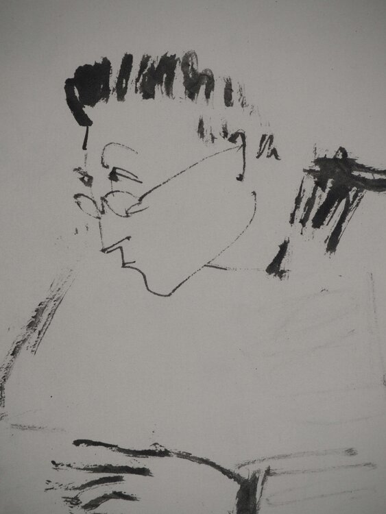 Muse posant de dos pour un dessin Pablo Picasso