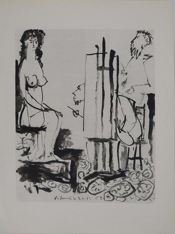 Comédie Humaine, Le modèle sur l'estrade, Héliogravure Pablo Picasso