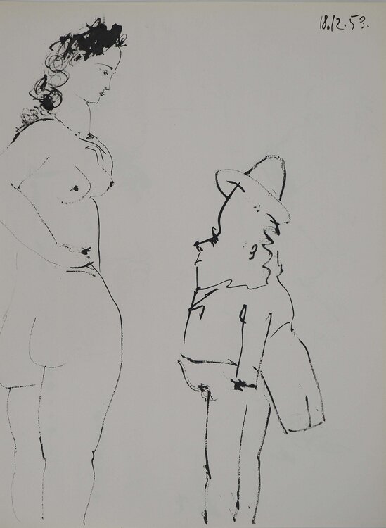 Comédie Humaine, L'aristocrate et la courtisane, Héliogravure Pablo Picasso