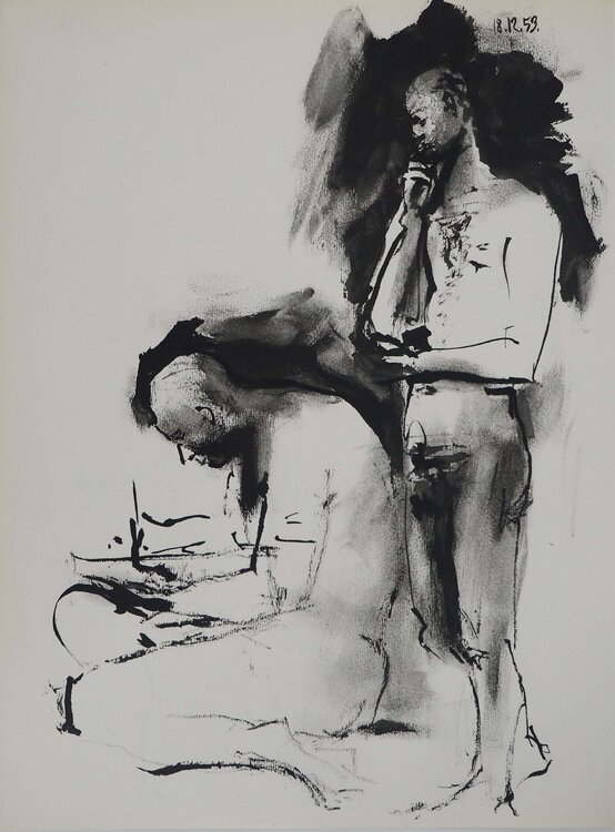 Comédie Humaine, Les deux dessinateurs, Héliogravure Pablo Picasso