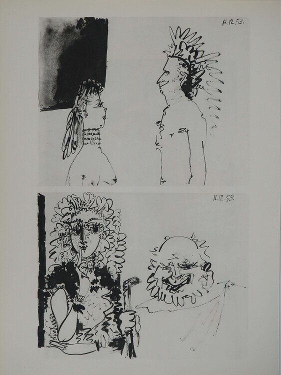 Comédie Humaine, Les déguisements, Héliogravure Pablo Picasso