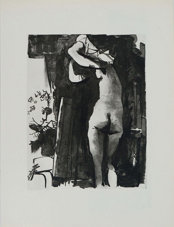 Comédie Humaine, Le modèle dans la pénombre, Héliogravure Pablo Picasso