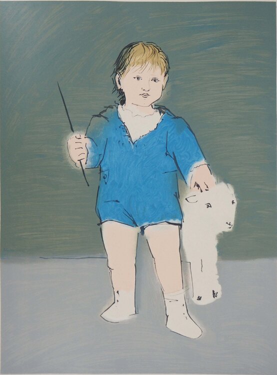 Pablo Picasso、A L'AGNEAU ET PERSONNAGES Enfant et agneau : Petit Paul Picasso de Pablo Picasso (1996