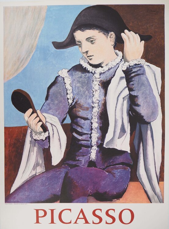 Arlequin avec un miroir Pablo Picasso