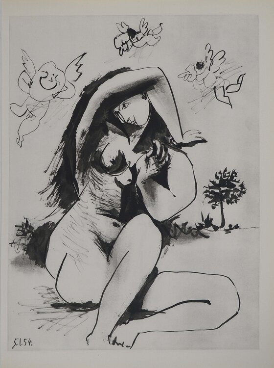 Comédie Humaine, Le tourment des amours, Héliogravure Pablo Picasso