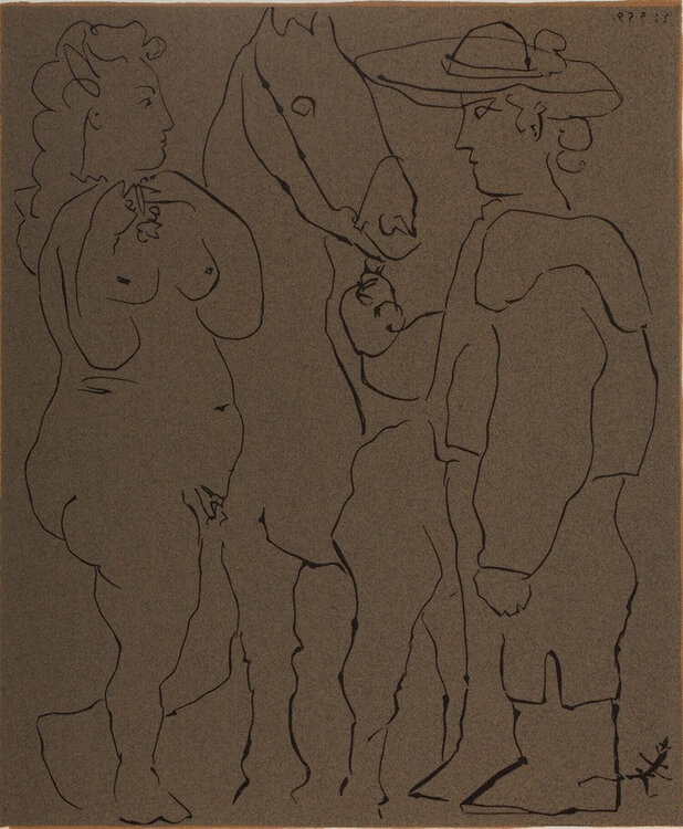 Amoureux et cheval Pablo Picasso