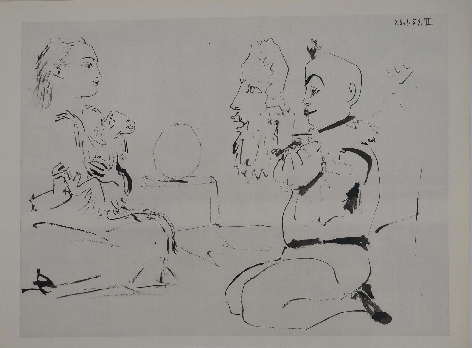 Comédie Humaine, Les deux artistes du cirque, Héliogravure Pablo Picasso Impresión en venta