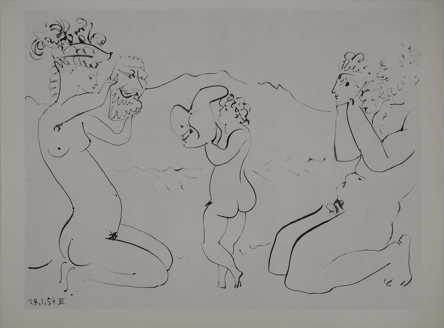 Comédie Humaine, Scène de théâtre sur une colline, Héliogravure Pablo Picasso Édition à vendre