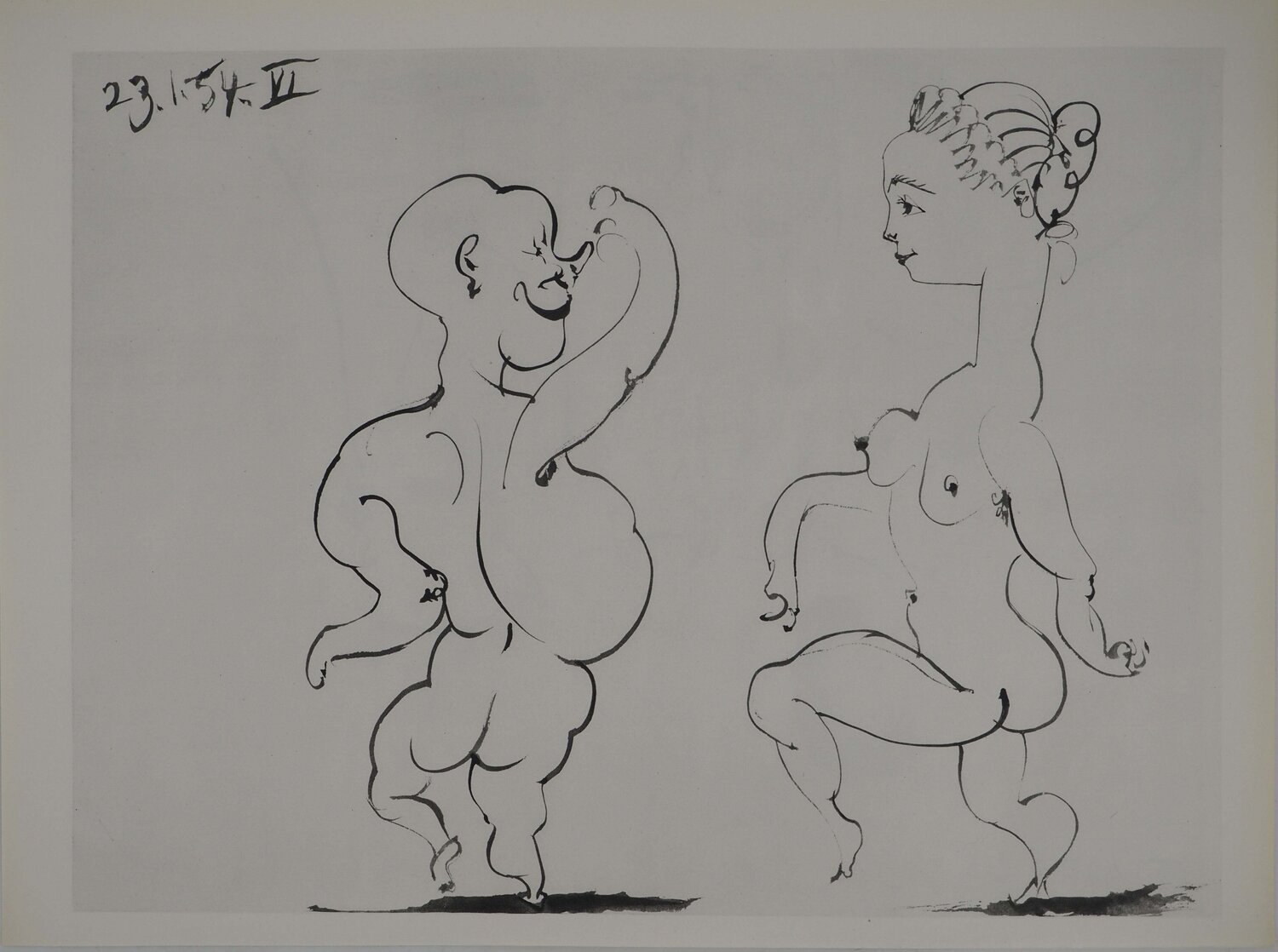 Comédie Humaine, Les corps grotesques, Héliogravure Pablo Picasso Druck zu verkaufen