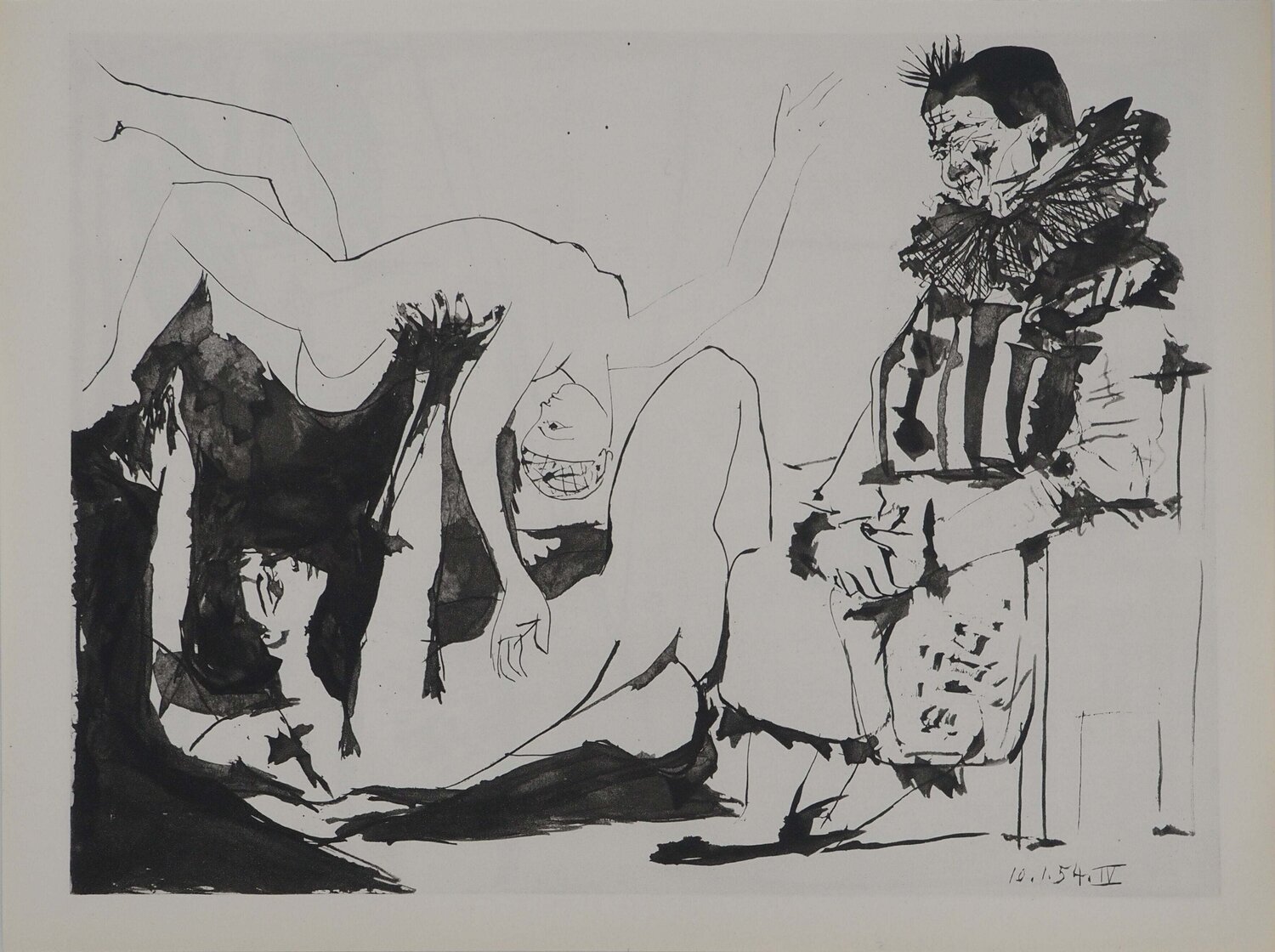 Comédie Humaine, Les acrobates et le clown, Héliogravure Pablo Picasso Print for sale