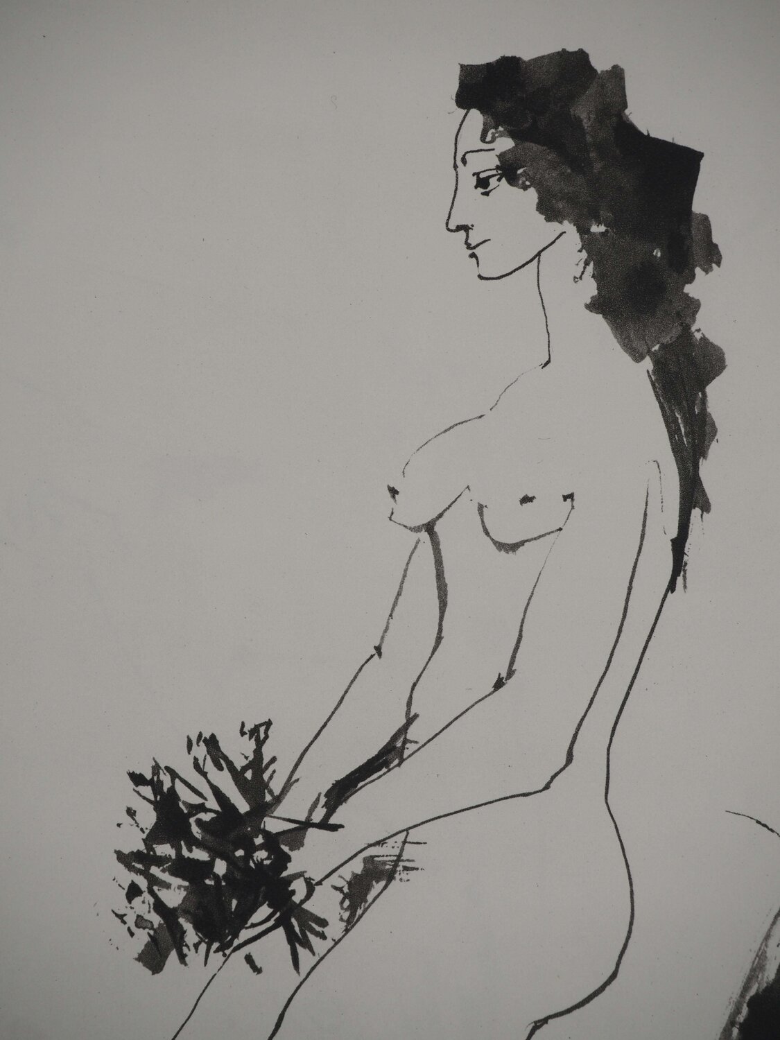 Nu au bouquet de l'artiste Pablo Picasso Druck zu verkaufen