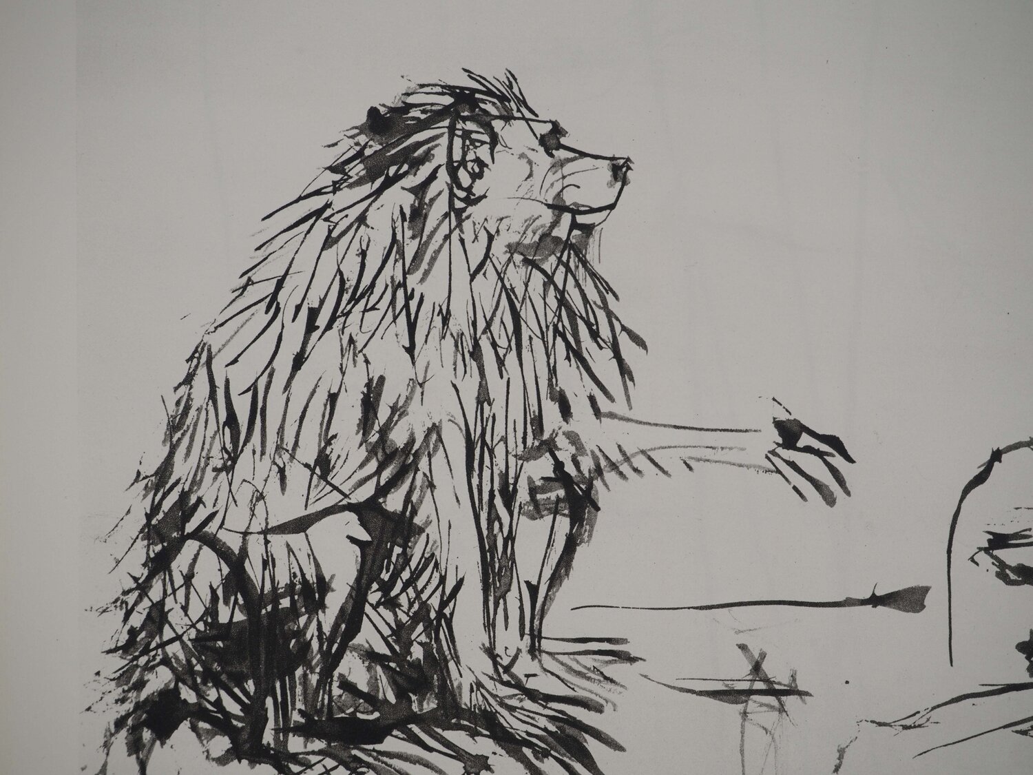 Le singe s'approchant de la femme Pablo Picasso Stampa in vendita