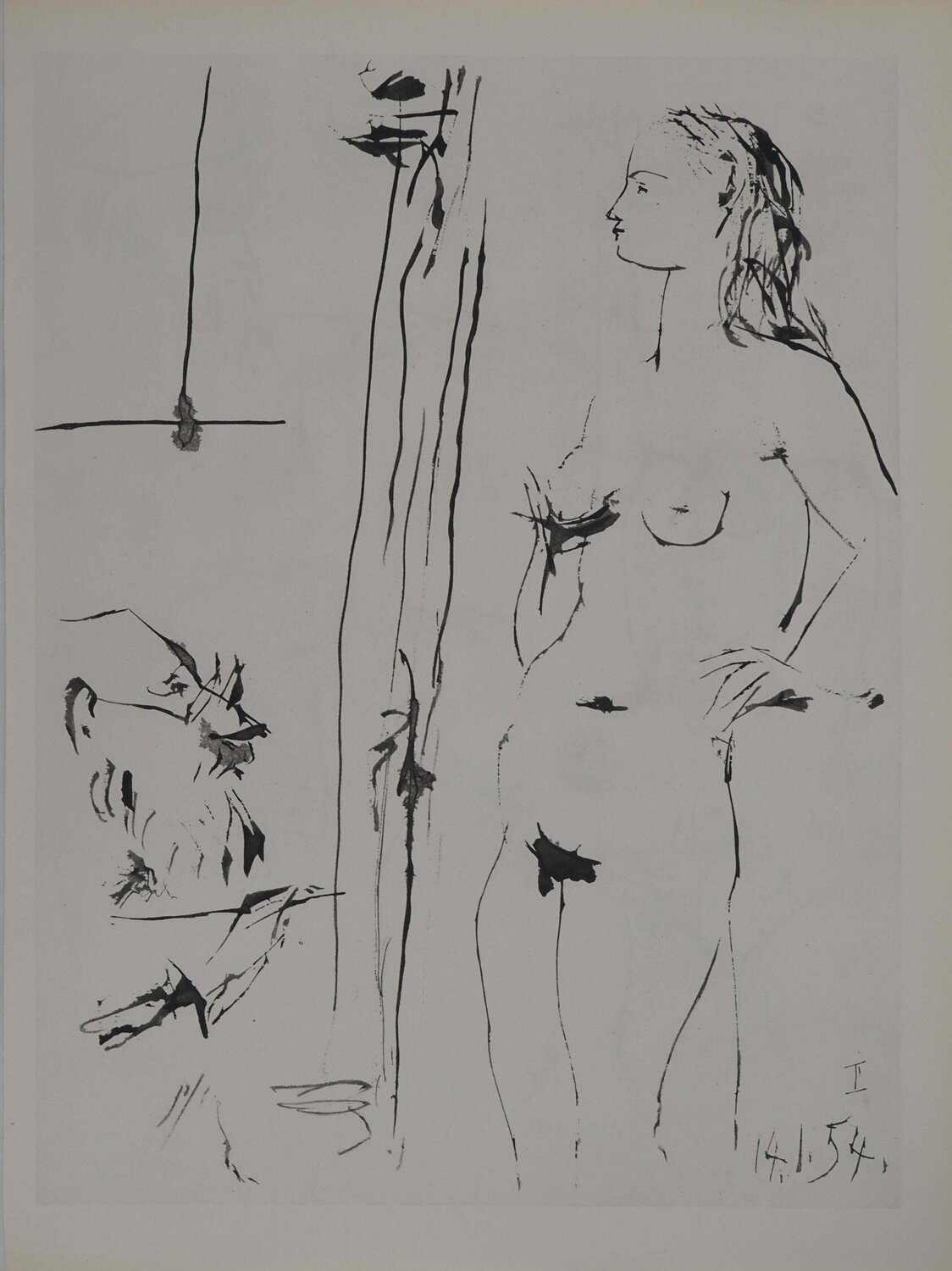 Comédie Humaine, Jeune fille sensuelle, Héliogravure Pablo Picasso Impresión en venta