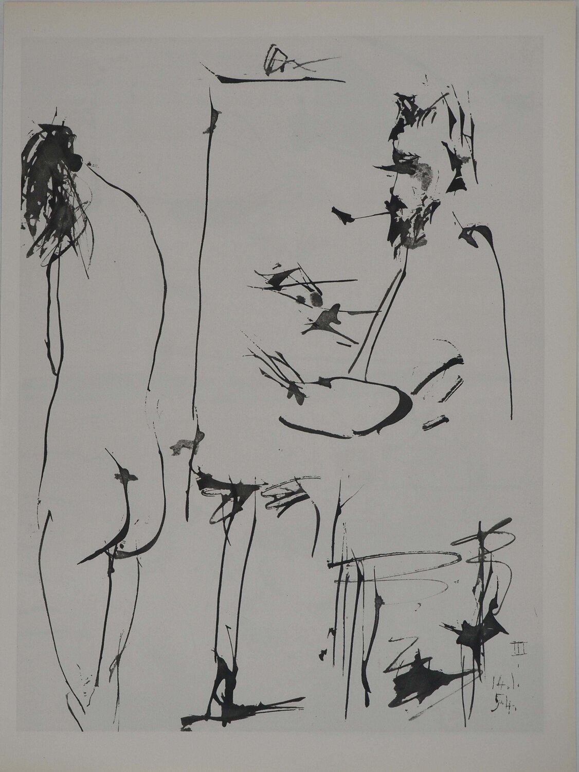 Comédie Humaine, Esquisse d'une scène d'atelier, Héliogravure Pablo Picasso Impresión en venta