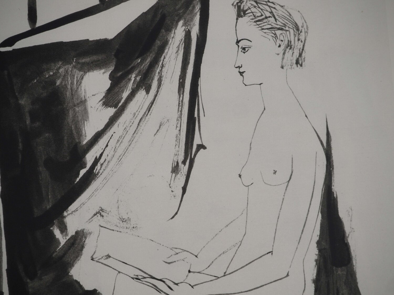 Modèle lisant et mécène Pablo Picasso Druck zu verkaufen