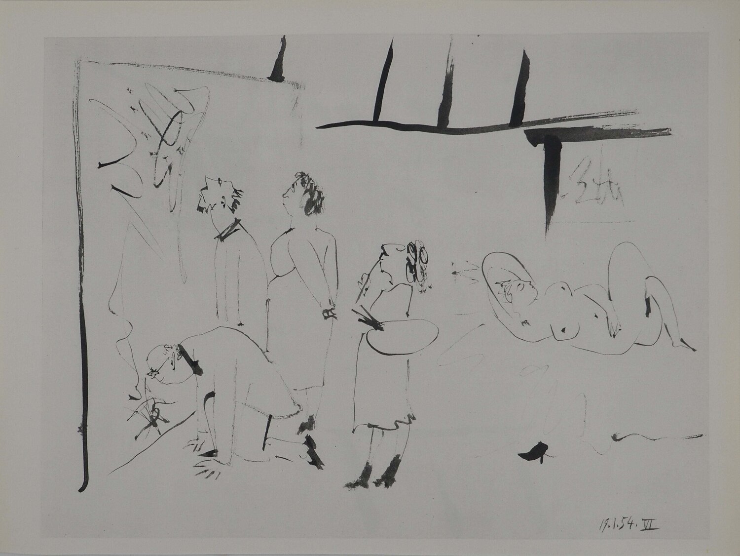 Comédie Humaine, La visite de l'atelier, Héliogravure Pablo Picasso Print for sale