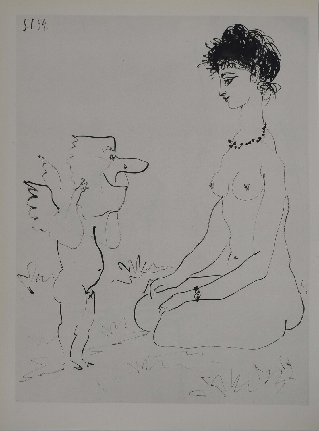 Comédie Humaine, La visite de l'angelot, Héliogravure Pablo Picasso Print for sale