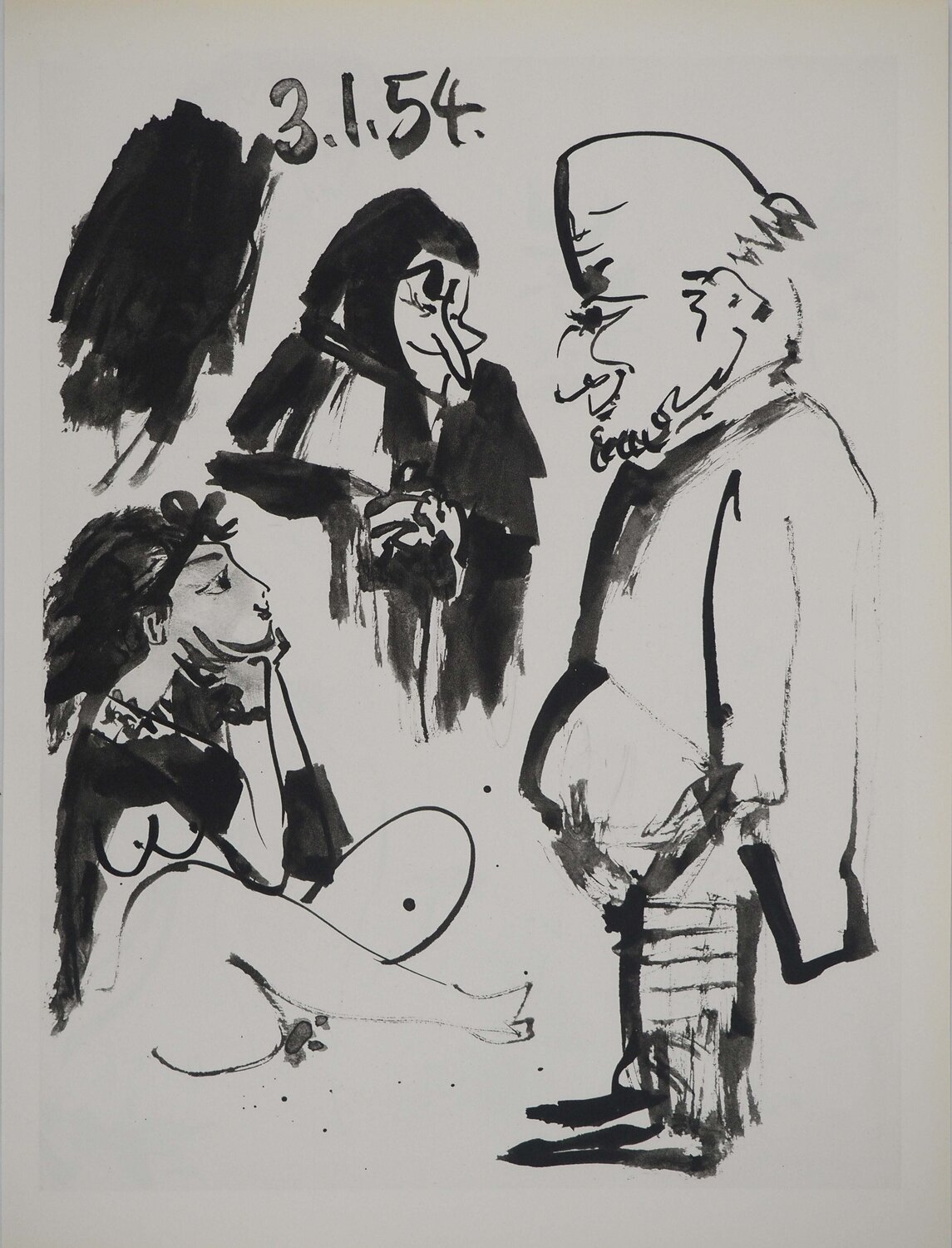 Comédie Humaine, L'admiratrice du petit homme, Héliogravure Pablo Picasso Print for sale
