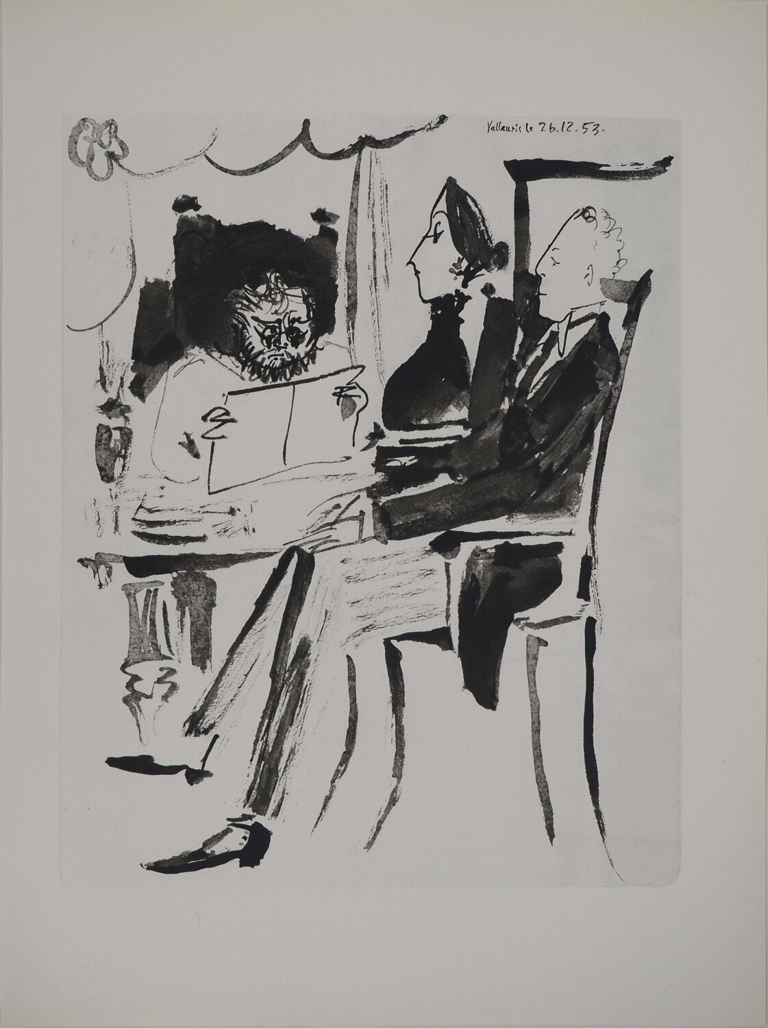 Comédie Humaine, Le couple bourgeois, Héliogravure Pablo Picasso Édition à vendre