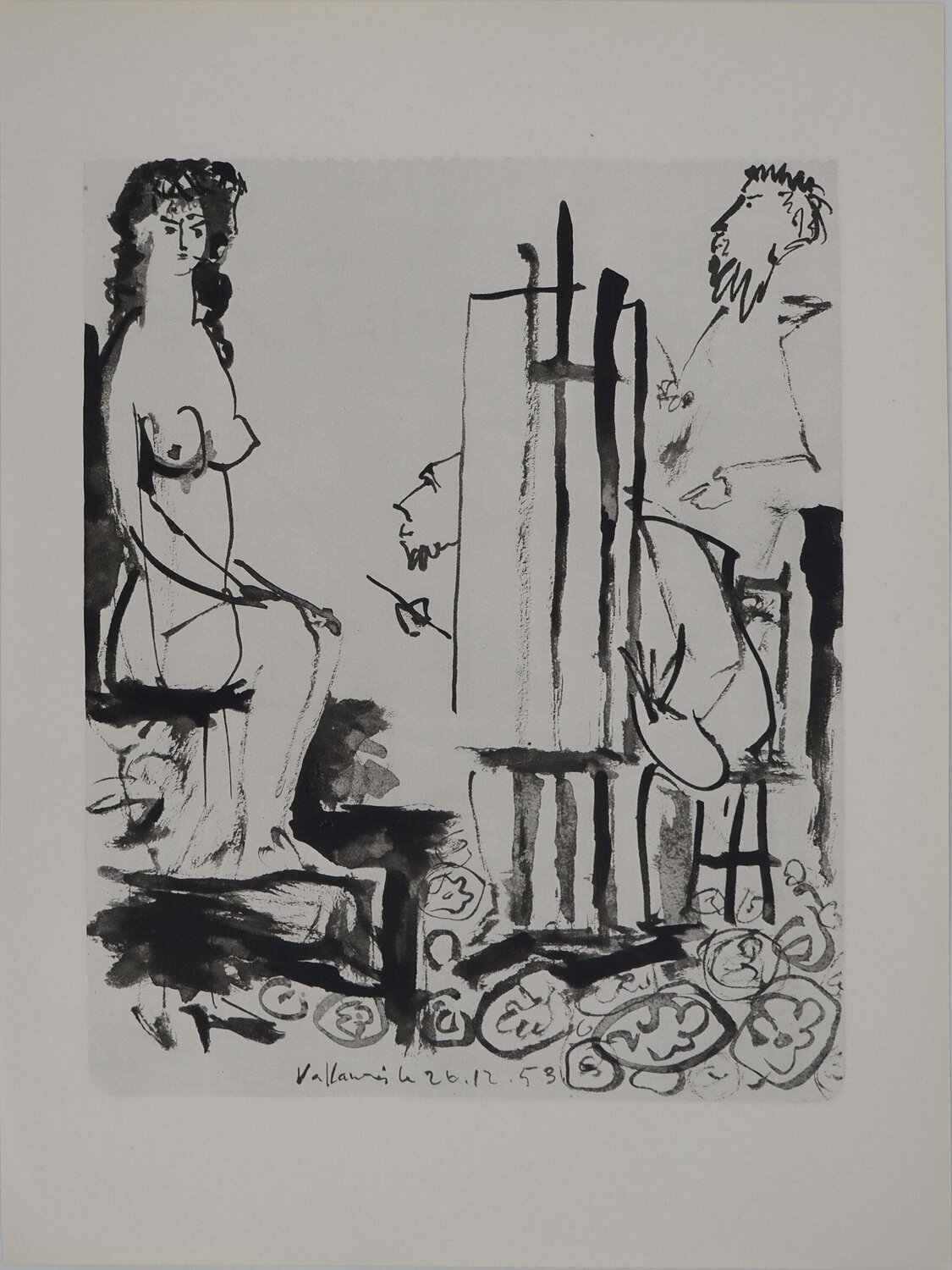 Comédie Humaine, Le modèle sur l'estrade, Héliogravure Pablo Picasso Print for sale