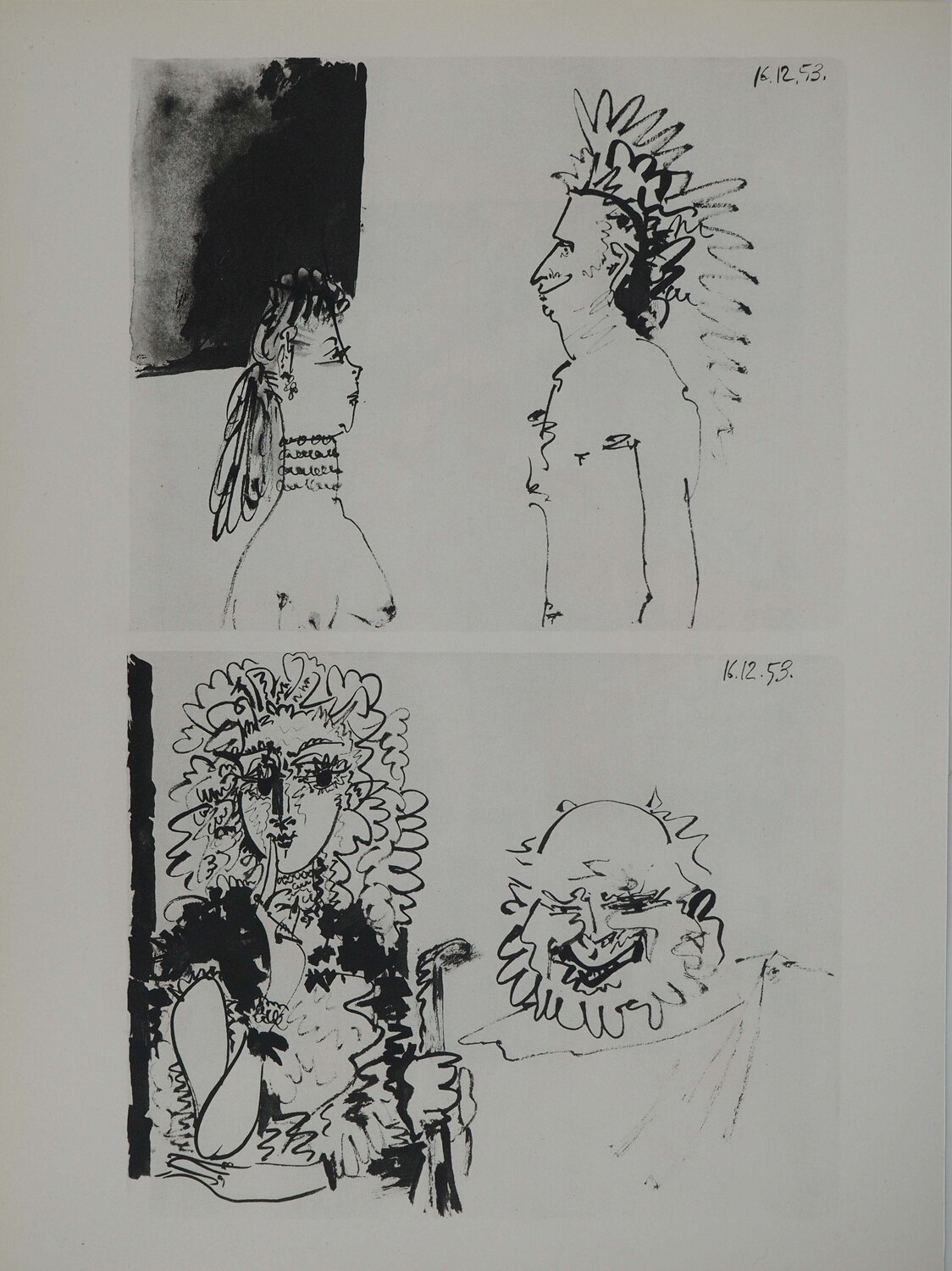 Comédie Humaine, Les déguisements, Héliogravure Pablo Picasso Print for sale