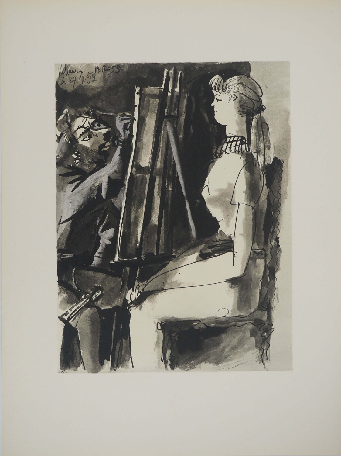 La muse de l'artiste, Lithographie Pablo Picasso Print for sale