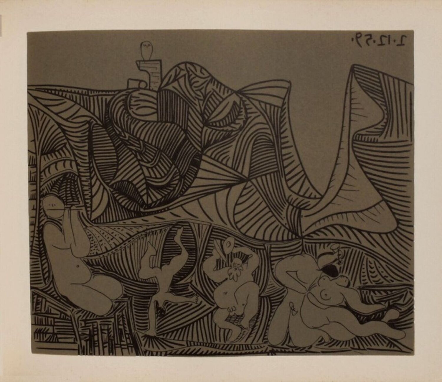 LC - Bacchanale au hibou Pablo Picasso Druck zu verkaufen
