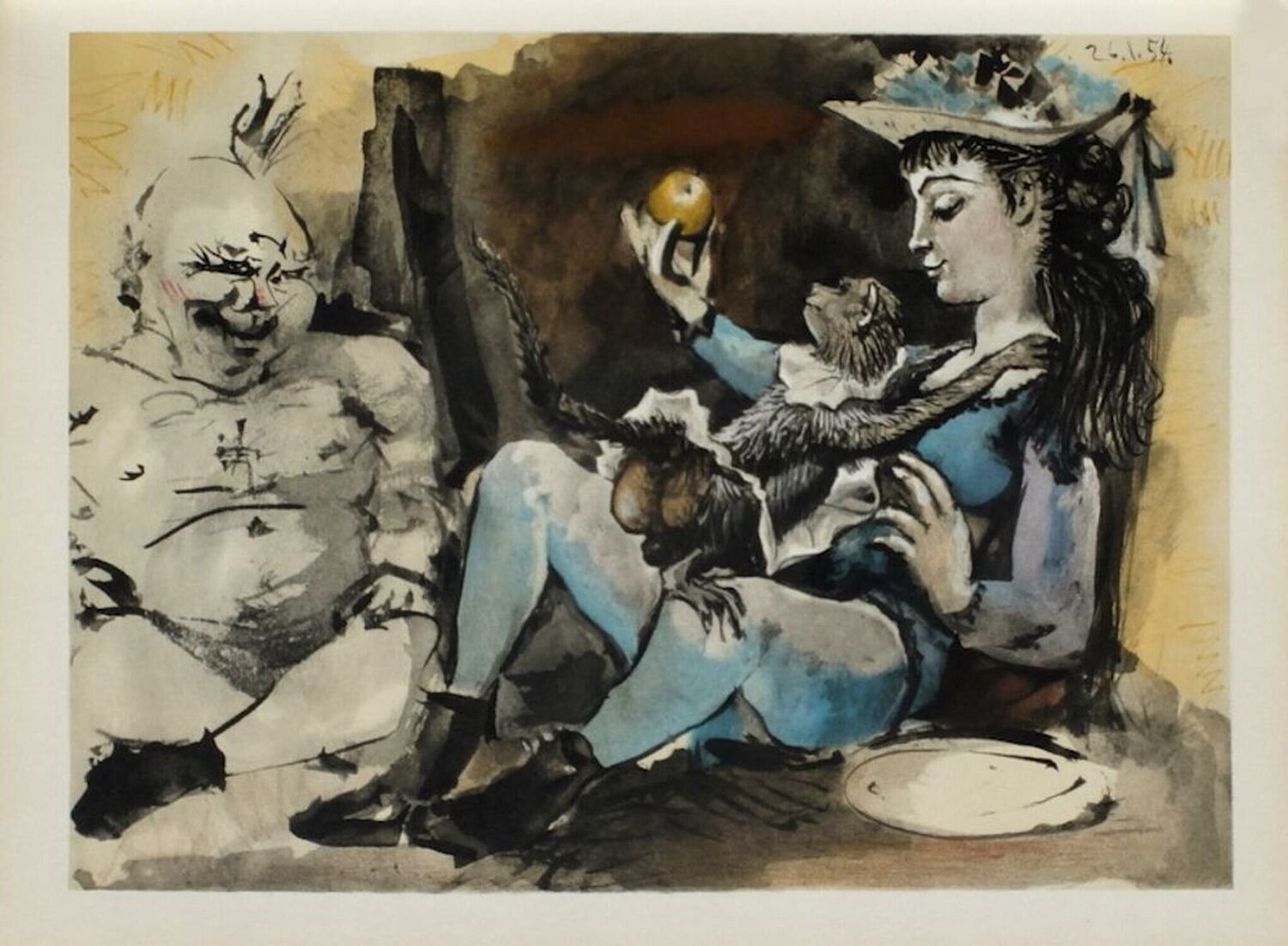 Comédie Humaine - Le singe et la pomme Pablo Picasso Druck zu verkaufen
