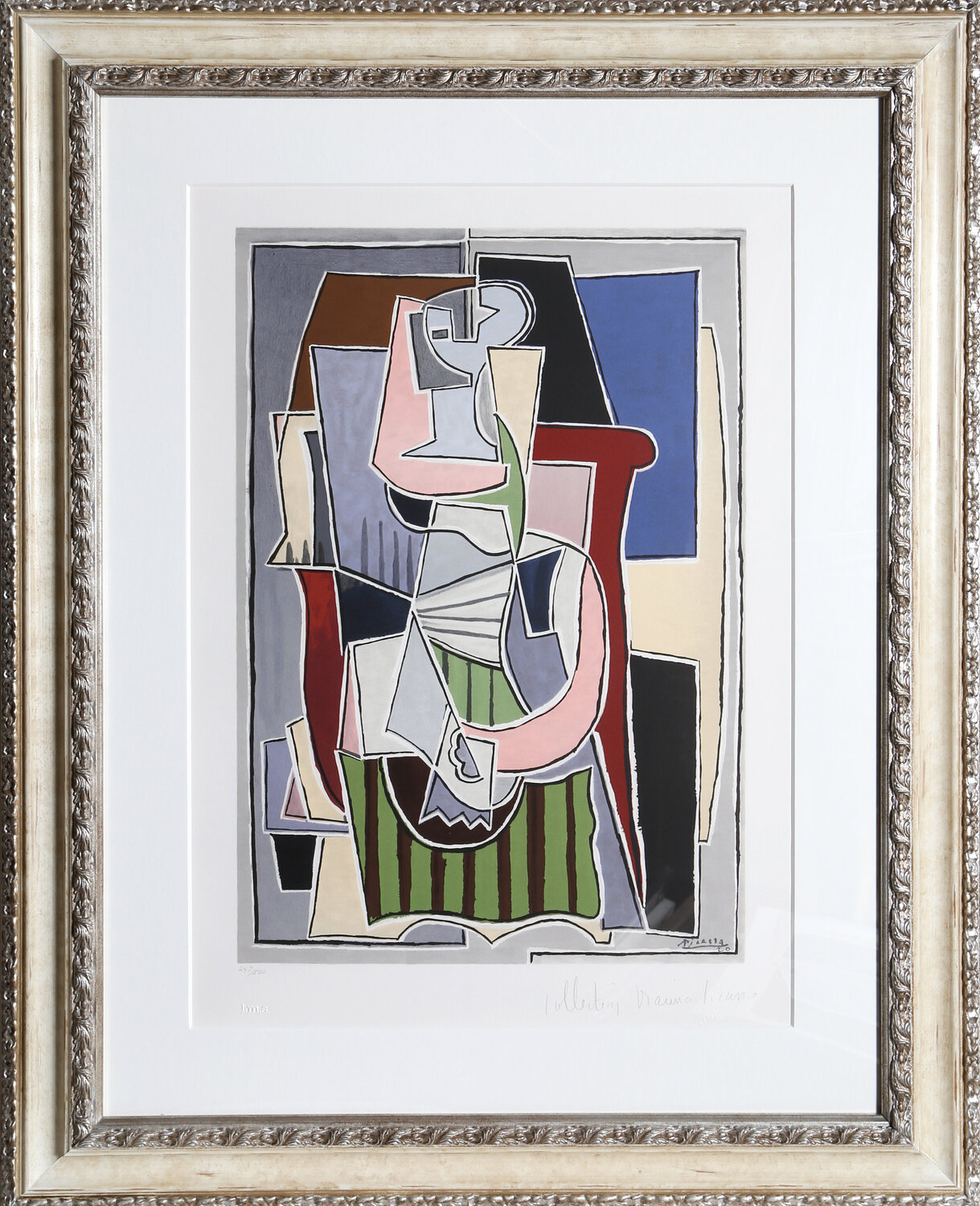 Femme au Tablier Rayer Vert Pablo Picasso Stampa in vendita