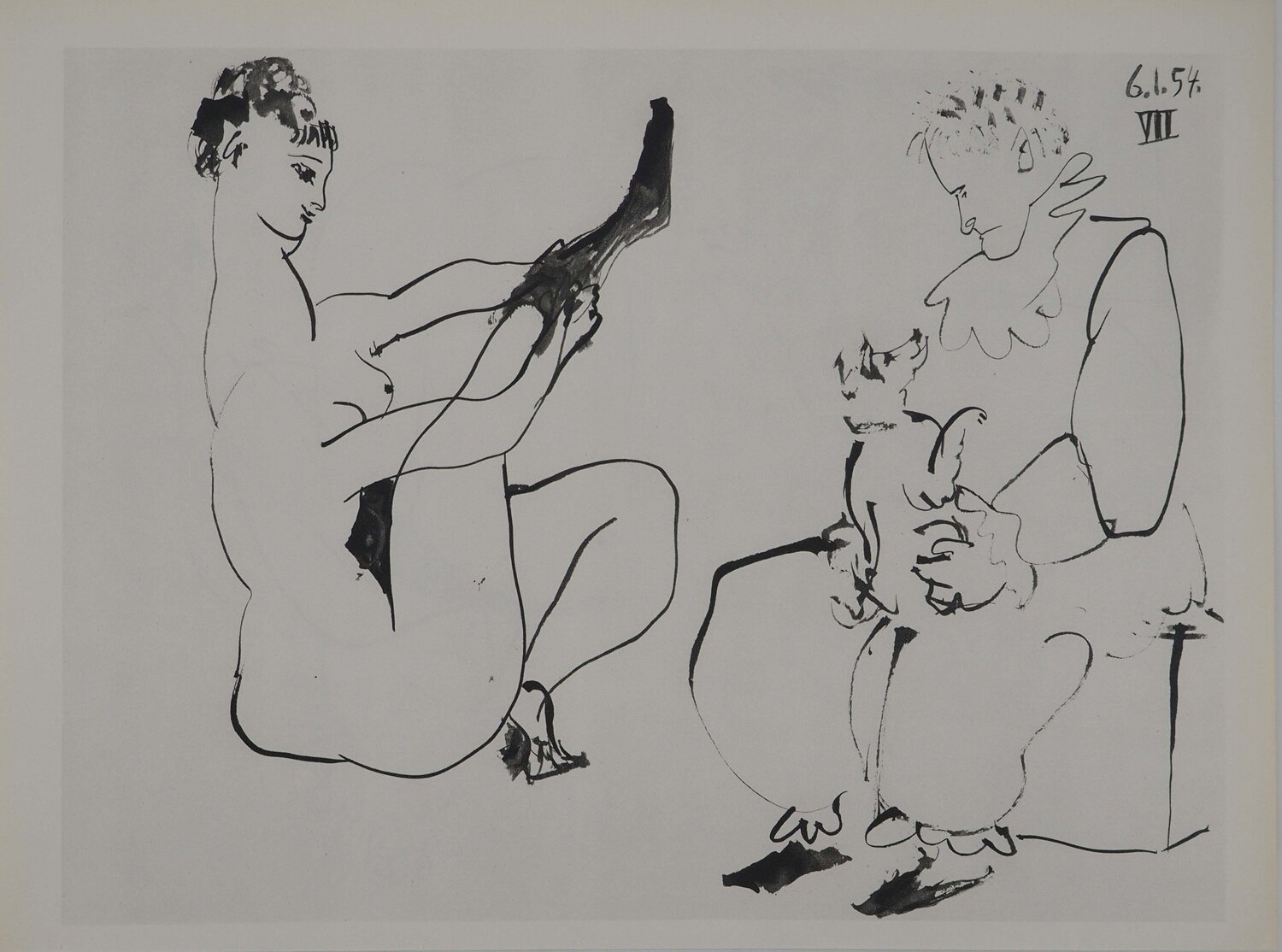 Comédie Humaine, L'amante du clown, Héliogravure Pablo Picasso Print for sale